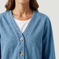 thumbnail image 5 of Frostluinai Womens Classic Button Front Breathable Stretch Denim Jacket Lightweight Casual Long Sleeve Distressed Jean Cardigan Coat with Pocket, 5 of 6
