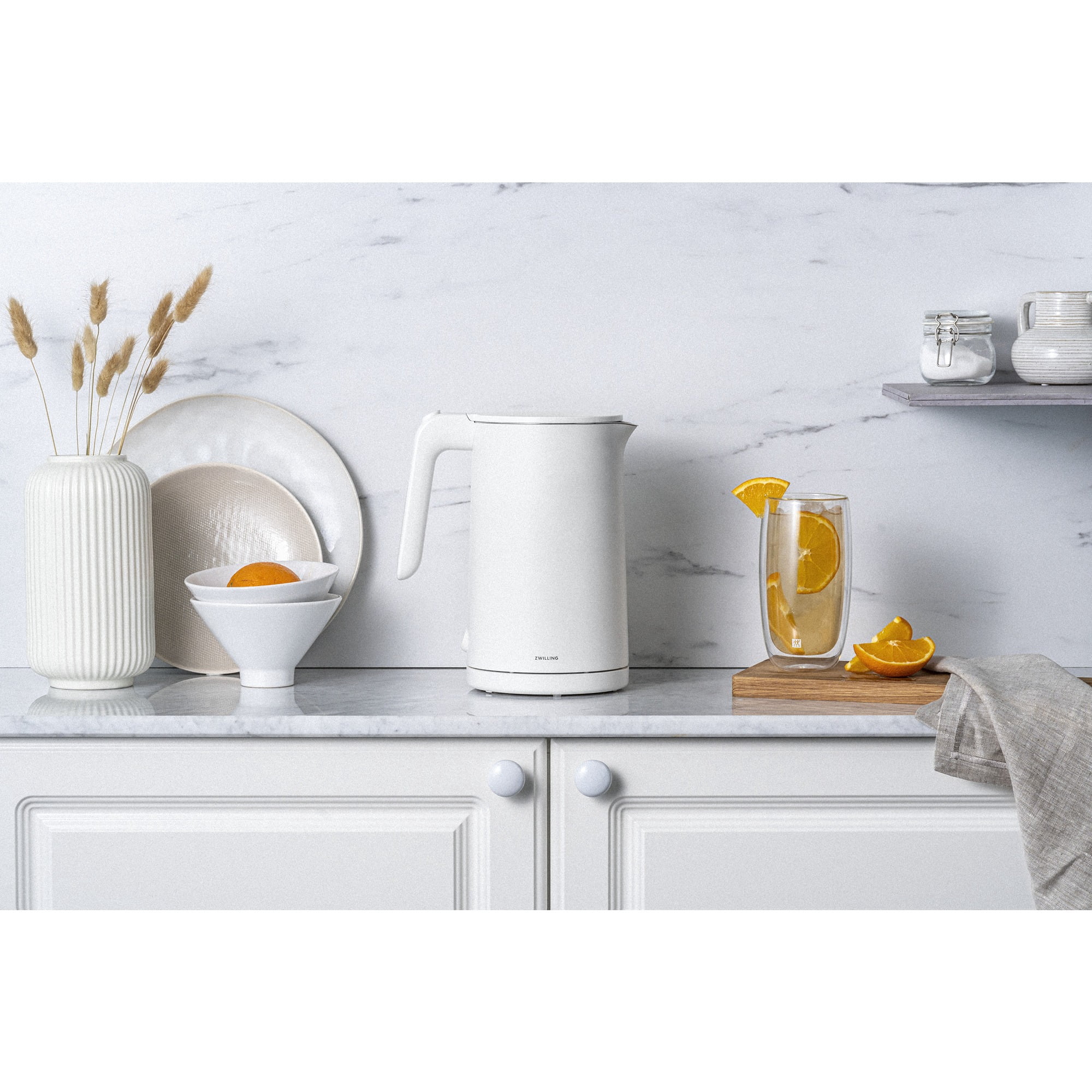 ZWILLING Enfinigy Cool Touch 1-Liter Electric Kettle, Cordless Tea Kettle & Hot Water - White