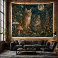 thumbnail image 6 of Cats Night Forest with Two as Figures, Playful Illustration for Cat Lovers, Cat Wall Art, Valentine'S Day Gift, Tapestry Wall Hanging for Bedroom, Living Room and Dorm, 6 of 7