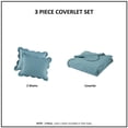 thumbnail image 5 of Madison Park Nala Full/Queen 3-Piece Scalloped Edge Crinkle Microfiber Quilt Set, Teal, 5 of 8