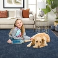 thumbnail image 7 of CAROMIO Area Rug Modern Solid Textured Area Rugs Stain Resistant Non-Slip Floor Carpet Rug Contemporary Yarn Dyed Jacquard Accent Rug, 5' x 7' Navy Blue, 7 of 7
