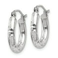 thumbnail image 2 of FB Jewels 14k White Gold Diamond-cut 3mm Round Hoop Earrings, 2 of 3