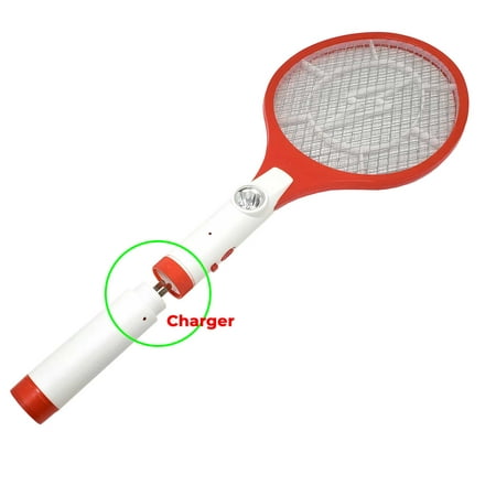 2 in 1 Handheld Electronic Rechargeable Bug Zapper with LED Flashlight & Charger, No Batteries