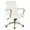 White, variant on Pemberly Row Mid-Back White Faux Leather Chair with Gold Finish Arms & Base K/D