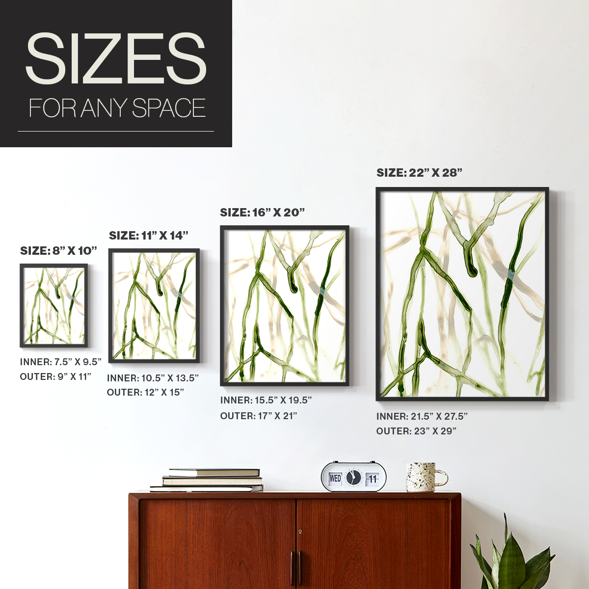 Runnel VII in Black Solid Wood 8 x 10 Framed Print