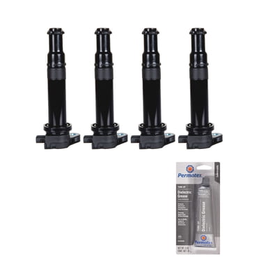 Set Bobine E Candele Accensione Per Kia Rio/Rio5/Rondo E Hyundai Accent 1.6L | Anni 2006-2011 | Sostituisce UF499 E 7090 | 4 Pezzi