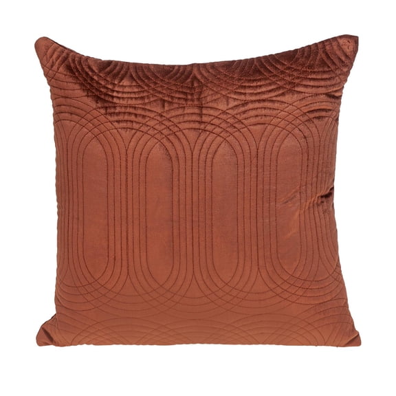 Parkland Collection Iphis Transitional Quilted Burnt Orange Throw Pillow
