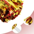 thumbnail image 4 of Unique Bargains 1 Pair Cheerleader Pom Poms Handle Cheerleading Practice Poms Red Gold Tone, 4 of 6