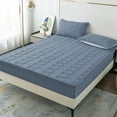 thumbnail image 3 of SIYTUAU Navy Quilted Fitted Sheet For Mattress Protection With Non-Slip Design Made Of Polyester Fabric 59X79 Inches Navy, 3 of 6