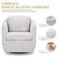 thumbnail image 6 of Swivel Accent Chair - 360° Rotation with Pillow, No-Sag Foam Cushion & Sturdy Metal Base, Fully Assembled for Living Room, Bedroom and Office, Beige, 6 of 13
