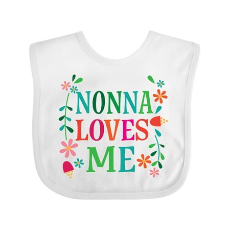 

Inktastic Nonna Loves Me Granddaughter Gift Baby Girl Bib