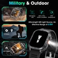 thumbnail image 5 of Haulvean 2.01-inch Military Smart Watches for Men with IP68 Waterproof/Answer/Make Calls/100+ Sport Modes, Outdoor Sports Fitness Tracker Watch fits for Android and Iphone Devices (Black), 5 of 6