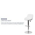 thumbnail image 2 of 2 Pk. Contemporary White Vinyl Bucket Seat Adjustable Height Barstool with Diamond Pattern Back and Chrome Base, 2 of 9