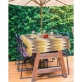 thumbnail image 3 of nqOlkjepod Brown Yellow Geometric Outdoor Tablecloth with Umbrella Hole & Zipper, Southwest Ethnic Country Rectangle Table Cover 60x84 Inch, Dining Waterproof Table Cloth Protector for Patio/Party, 3 of 7