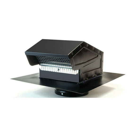 GAF Master Flow 4 in. Galvanized Steel Goose Neck Vent in Black