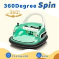 thumbnail image 3 of 12V Electric Ride On Bumper Car for Toddlers, 360 Degree Spin Ride-On Toy with Parent Remote, Dual Joysticks, LED Lights, Music and Safety Belt, Blue-Green, 3 of 8
