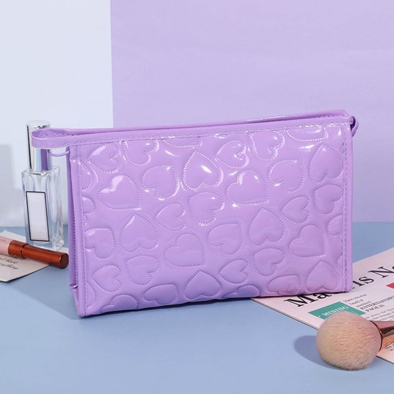 TUTUnaumb Cosmetic Bag Makeup Bag For Travel Pouch Travel Beauty Zipper Organizer Bag Gifts For Women, Washable Makeup Bag Toiletry Bag Home Kitchen Storage Organizers on -Purple