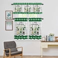 thumbnail image 5 of Kitchen Tier and Valance Curtains Set,St. Patrick''s Day Dwarf Gold Coin Green Clovers 3 Piece Rod Pocket Curtain Valances Short Drapes Country White Plank Window Tiers for Bedroom Bathroom De, 5 of 8