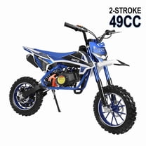 Seipouy 49cc Kids Dirt Bike, Gas Power 2-Stroke Dirt Bike, Motocross with Off-Road Tires Shock Absorption Springs Soft Seat Cushion Pocket Motorbike with Front Rear Disc Brakes for Uphill