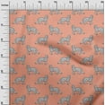 thumbnail image 2 of oneOone Cotton Silk Fabric Fox Block Printed Craft Fabric BTY 42 Inch Wide, 2 of 4