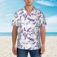thumbnail image 2 of Fotbe Lavender Flowers Camisa Hawaiana para Hombre Unisex – Camisa Casual de Verano con Botones de Manga Corta de Algodón y Lino,Medium, 2 of 7