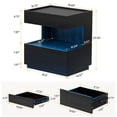 thumbnail image 2 of Mesa de Noche Tribesigns Negra con LED y 2 Cajones de Madera, 2 of 8