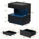 thumbnail image 2 of Mesa de Noche Tribesigns Negra con LED y 2 Cajones de Madera, 2 of 8