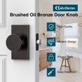 thumbnail image 6 of Scifil Door Knob, Privacy Brushed Door Knobs with Lock, Rectangle Modern Door Handles, Oil Rubbed Bronze, 6 of 7