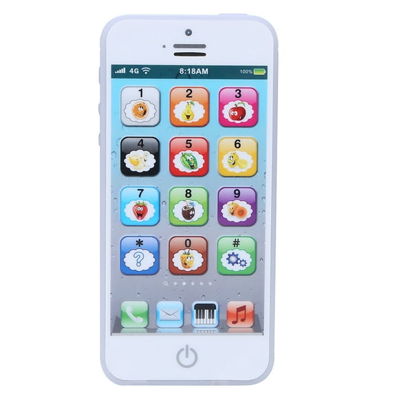 Máquina de aprendizaje de inglés para bebés, juguete para teléfono móvil con pantalla táctil y luz musical para el desarrollo infantil temprano, color blanco