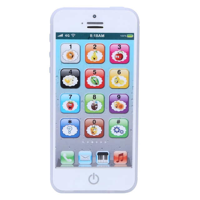 Máquina de aprendizaje de inglés para bebés, juguete para teléfono móvil con pantalla táctil y luz musical para el desarrollo infantil temprano, color blanco