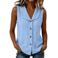 thumbnail image 2 of Noric Women's Sleeveless Button Down Blouse V Neck Solid Color Summer Casual Loose Fit Tank Tops, 2 of 9