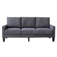 thumbnail image 3 of Living Room Sofa with Storage, 75 Inch Futon Sofa with Upholstery Seat and Backrest, Modern 3-Seater Sofa Couch with Armrest and Wood Legs for Home Office, Easy Assembly, Dark Gray, 3 of 7