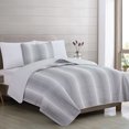 thumbnail image 3 of Great Bay Home Stripe Reversible Reversible Quilt Set With Shams  (Twin, Everette - Grey), 3 of 4