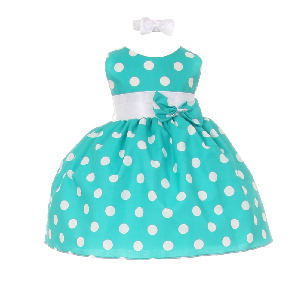 aqua polka dot dress