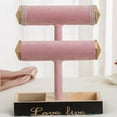thumbnail image 1 of serony Velvet T-Bar Bangle Bracelet Holder Retail Display Hanging Rack Velvet Headband Rings Display Organizer Shop Jewelry Display Stand Rack, 1 of 9