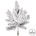thumbnail image 2 of Vickerman 18" Flocked Snow Ridge Pine Artificial Christmas Spray. Includes 4 sprays per pack., 2 of 2