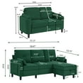 thumbnail image 7 of Pingliang Home Convertible L Shaped Sectional Sofa Couch with Reversible Chaise and Loveseat,3 Seater Modern Sofa with Storage Ottoman for Living Room Home Apartment Studio Office,Green, 7 of 7