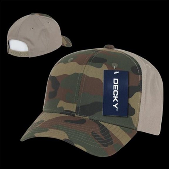 Decky 1048-WWK Cotton Curve Bill Snapbacks, Woodland & Woodland Khaki