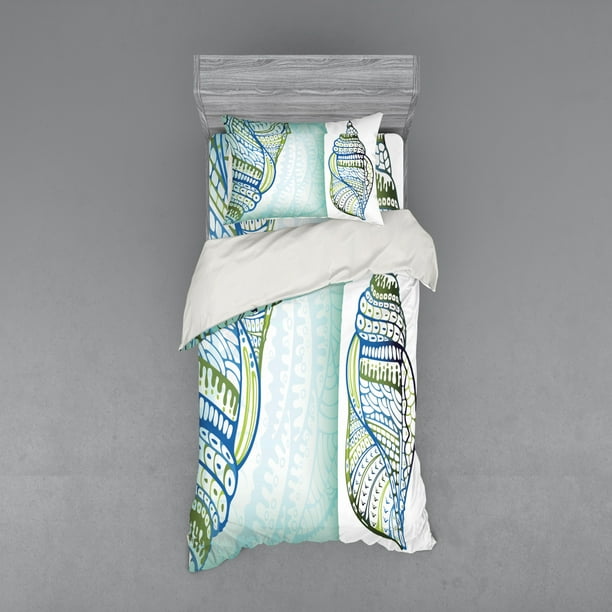 Seashells Duvet Cover Set, Abstract Seashell Graphic on ...