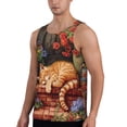 thumbnail image 2 of KLL Sleeping Cat Flowers Print Men's Muscle Gym Workout Stringer Tank Tops Bodybuilding Fitness T-Shirts Tank Tops Men-Large, 2 of 7