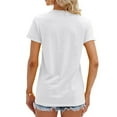 thumbnail image 3 of NAMTYQX Shirts for Women Trendy Summer Oversized Loose Fitting Cool Stretch Graphic Scoop Neck Muster Short Sleeve Lounge Shirts for Women White Size 3XL, 3 of 5