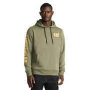 Caterpillar Cat Foundation Trademark Banner Hood Sweatshirt Color: Dusty Olive Size: M