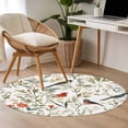 thumbnail image 4 of Round Rugs 4Ft, Pastoral Botanical Round Area Rug Washable Indoor Throw Carpet, Summer Birds Spring Floral Soft Non Slip Circle Rug for Kitchen Nursery Room Home Decor Aesthetic, 4 of 8