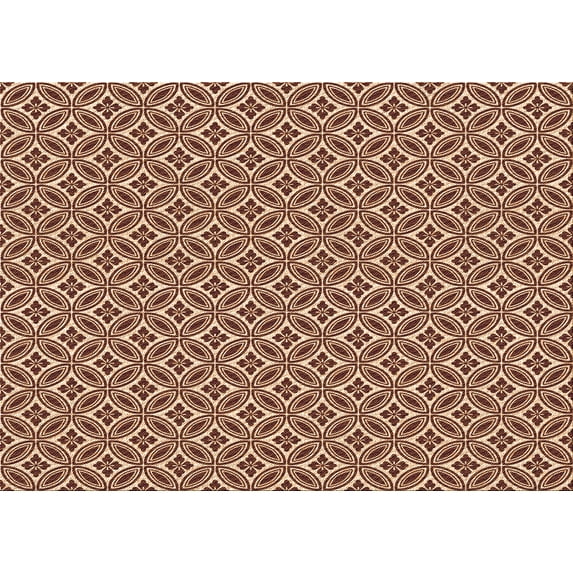 Ahgly Company Indoor Rectangle Patterned Saffron Red Area Rugs, 6' x 9'