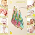 thumbnail image 3 of 3 Pack Vintage Watercolor Birds Flower Baby Muslin Wash cloths, Retro Color Florals Soft Absorbent Face Towels Burp Cloths Cotton Bath Wipes Infant Wash Cloth for Newborn Boys Girls, 3 of 7