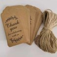 thumbnail image 2 of KAKOWELY Kraft Paper Gift Tag 100Pcs Kraft Paper Tags Gift Favors Baking Food Package Tags With Ropes3.74"X1.77"(LxW), 2 of 4