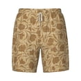 thumbnail image 4 of Lsque Mens Swim Trunks Brown Flowers Pattern - Bathing Suit Compression Liner - Beach Swim Shorts Swimwear - (S-3XL) - Stretch Quick Dry -Small, 4 of 9