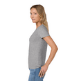 thumbnail image 5 of Gildan Women’s V-Neck Sport Grey T-Shirt Single Pack Cotton Softstyle Short Sleeves Blank Tee Size -M, 5 of 5