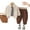 Beige, variant on Toddler Boys Long Sleeve Shirt with Knitted Vest and Tie Set Casual Elastic Waist Pants Outfit for Kids