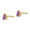 thumbnail image 2 of 14K Yellow Gold Earring Stud Women'S Amethyst Center Stone Mounting Pear Purple 6 mm 3, 2 of 3